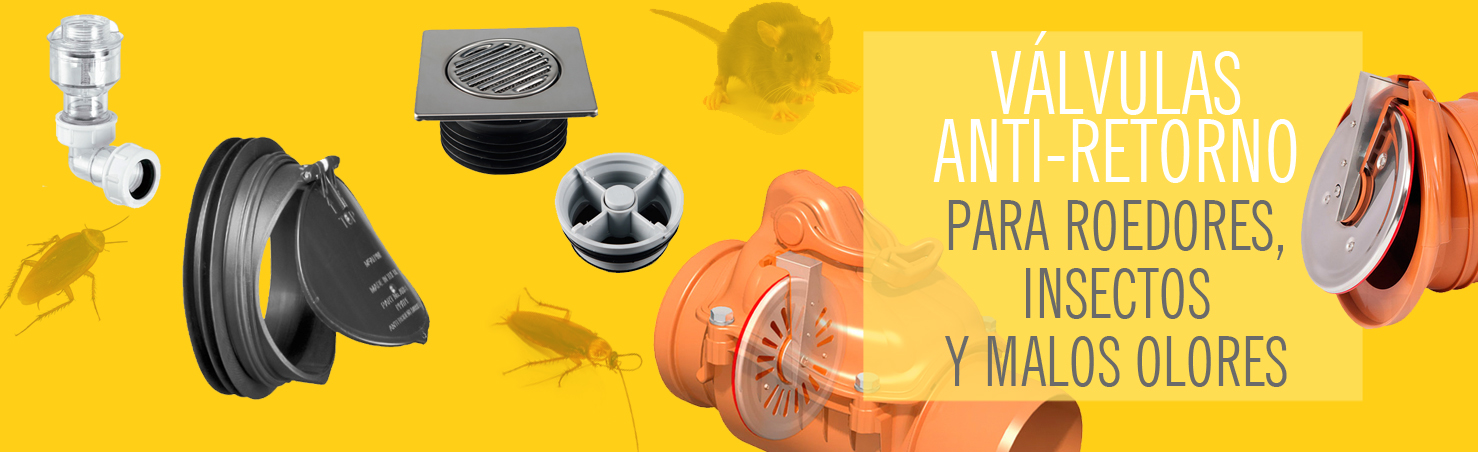Válvulas anti-retorno Ratas, cucarachas, malos olores WC TERRAZAS